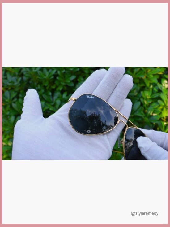 Small Aviator Sunglasses with Glass Lenses and Metal Frame main image 4